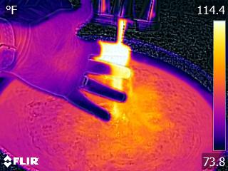 Infrared image of hand in running water